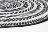 Bizzotto Tappeto da esterno Kashan Round Bianco e Nero