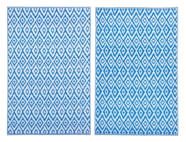 Bizzotto Tappeto da esterno Rhombus Blu, 180 x 120 cm