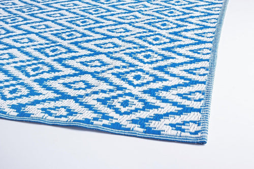 Bizzotto Tappeto da esterno Rhombus Blu, 180 x 120 cm