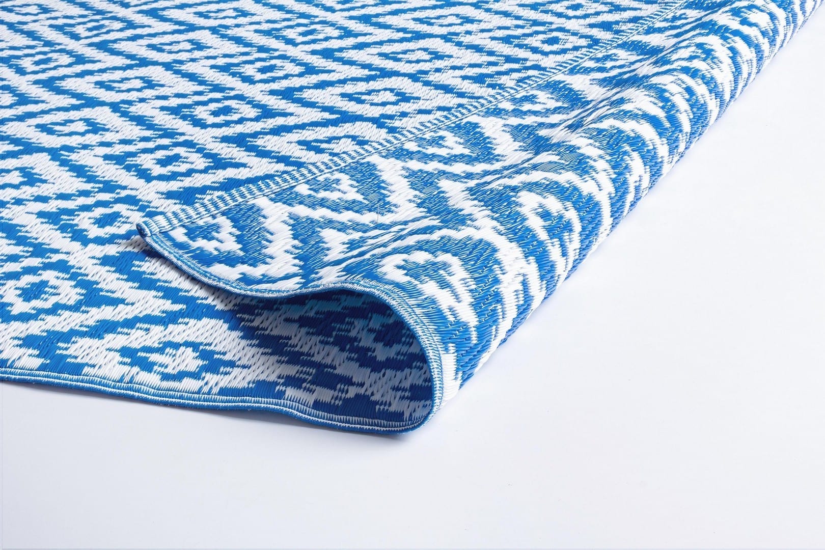 Bizzotto Tappeto da esterno Rhombus Blu, 180 x 120 cm