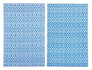 Bizzotto Tappeto da esterno Rhombus Blu, 180 x 120 cm