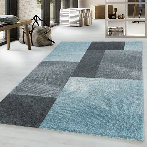 Tappeto Efor 3712 Abstract Checkered Blu (1)