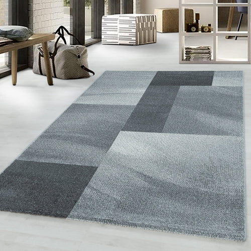 Tappeto Efor 3712 Abstract Checkered Grigio (1)