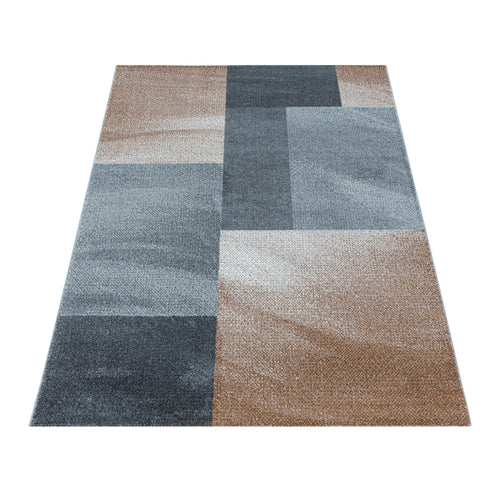 Tappeto Efor 3712 Abstract Checkered Rame (1)
