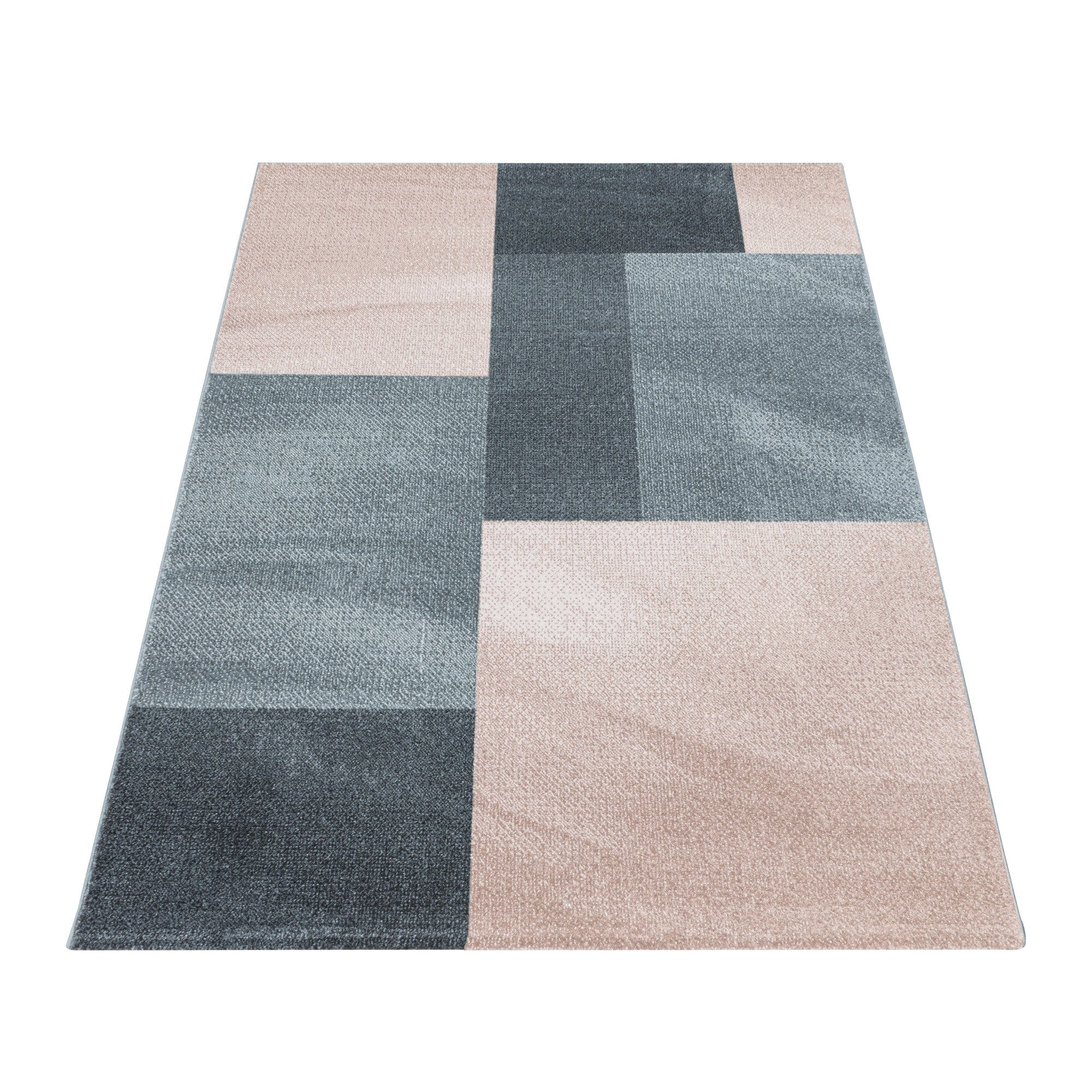 Tappeto Efor 3712 Abstract Checkered Rosa (2)