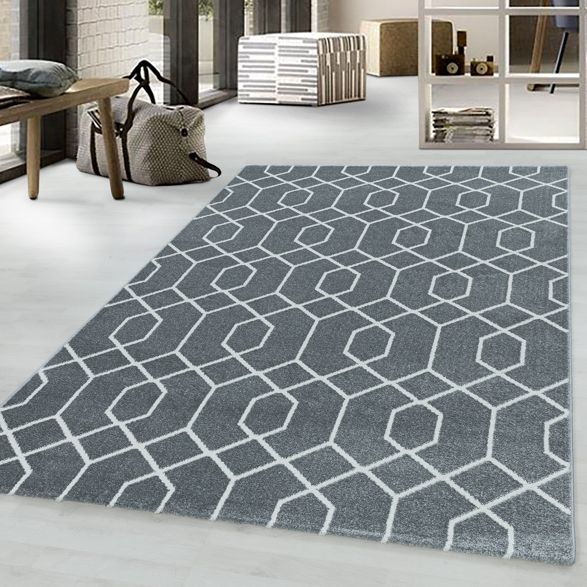 Tappeto Efor 3713 Geometric Grigio (1)