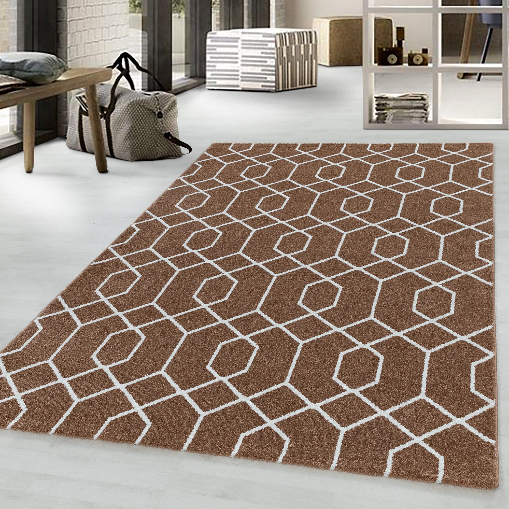 Tappeto Efor 3713 Geometric Rame (1)