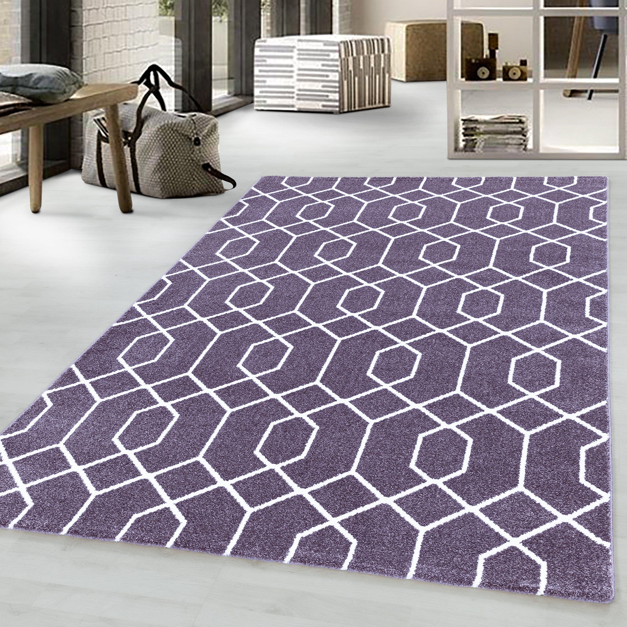 Tappeto Efor 3713 Geometric Violetto (1)