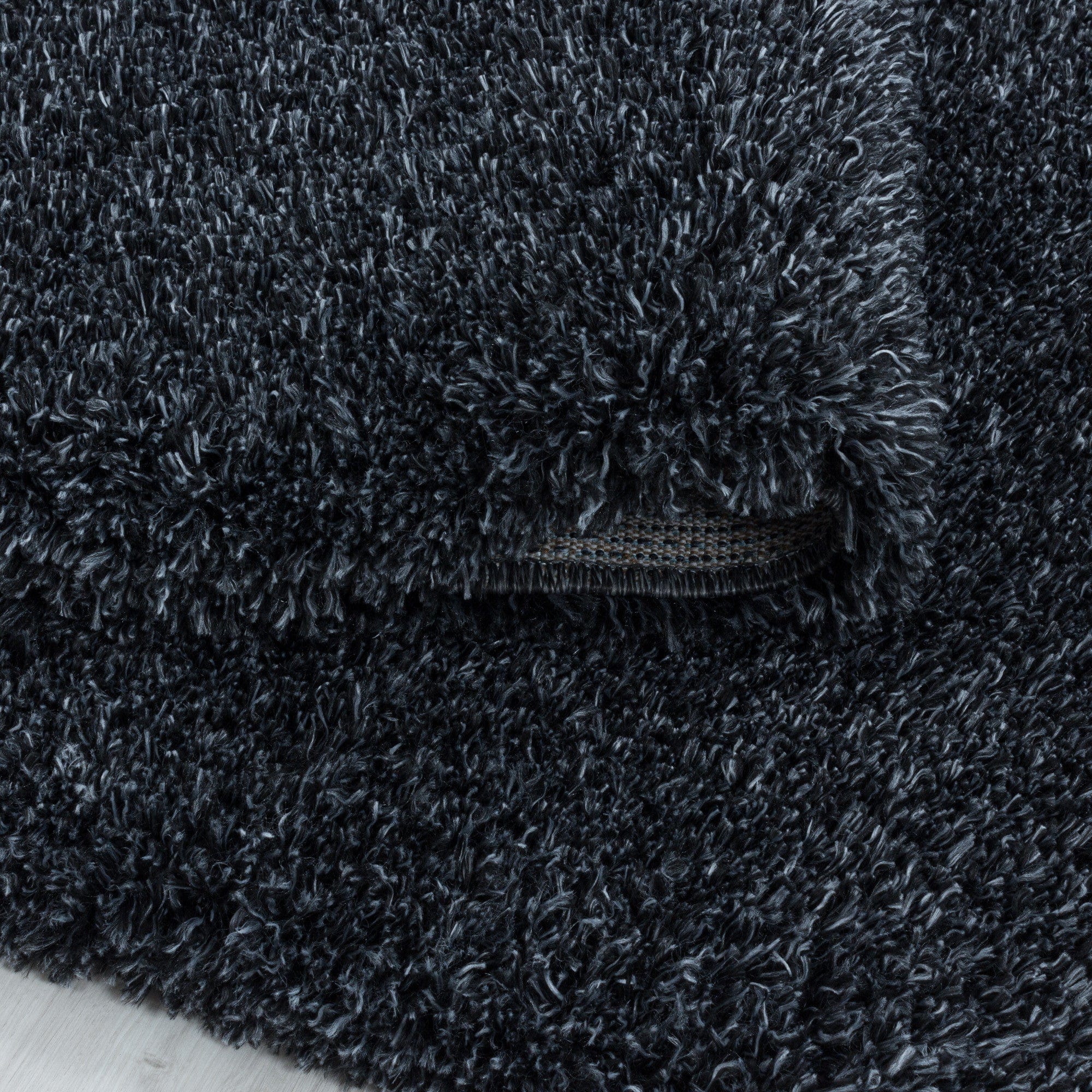 Tappeto Fluffy 3500 Round Unicolor Antracite (2)