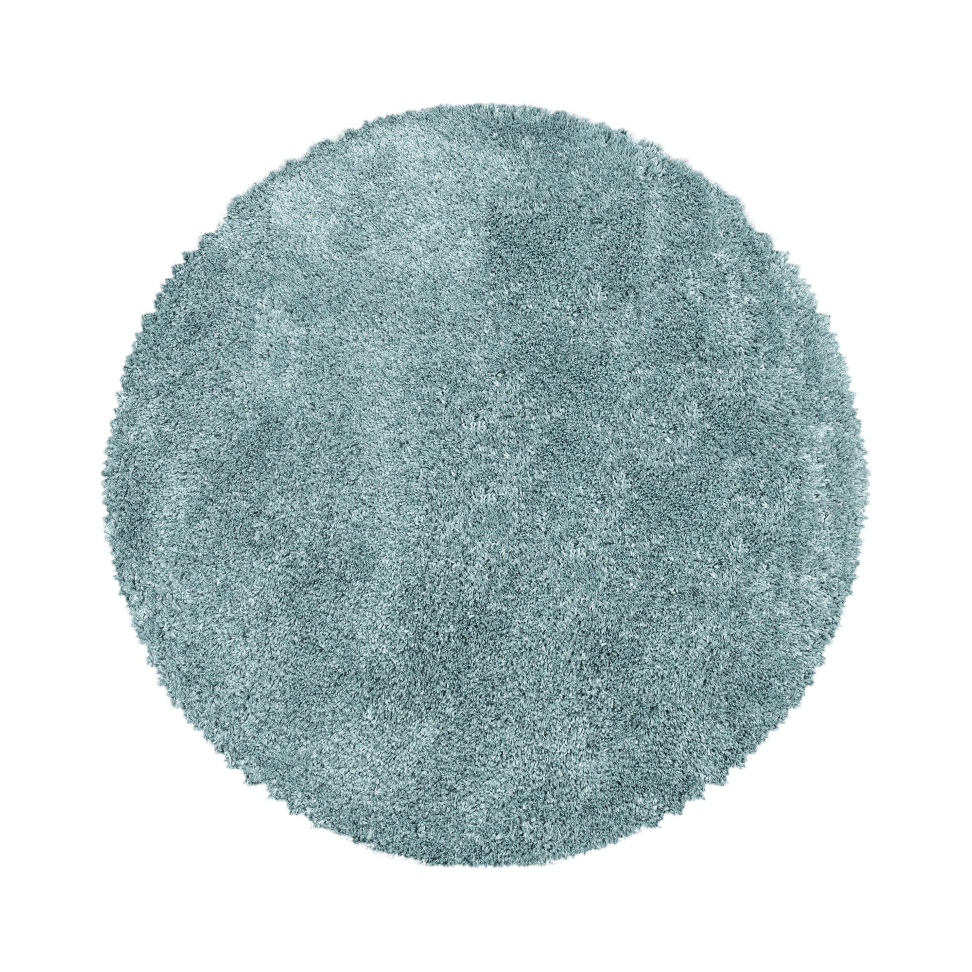 Tappeto Fluffy 3500 Round Unicolor Blu & AYYTPCH-FLUFFY3500BLUE-ROUND