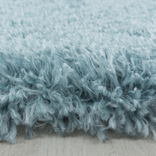Tappeto Fluffy 3500 Round Unicolor Blu (1)