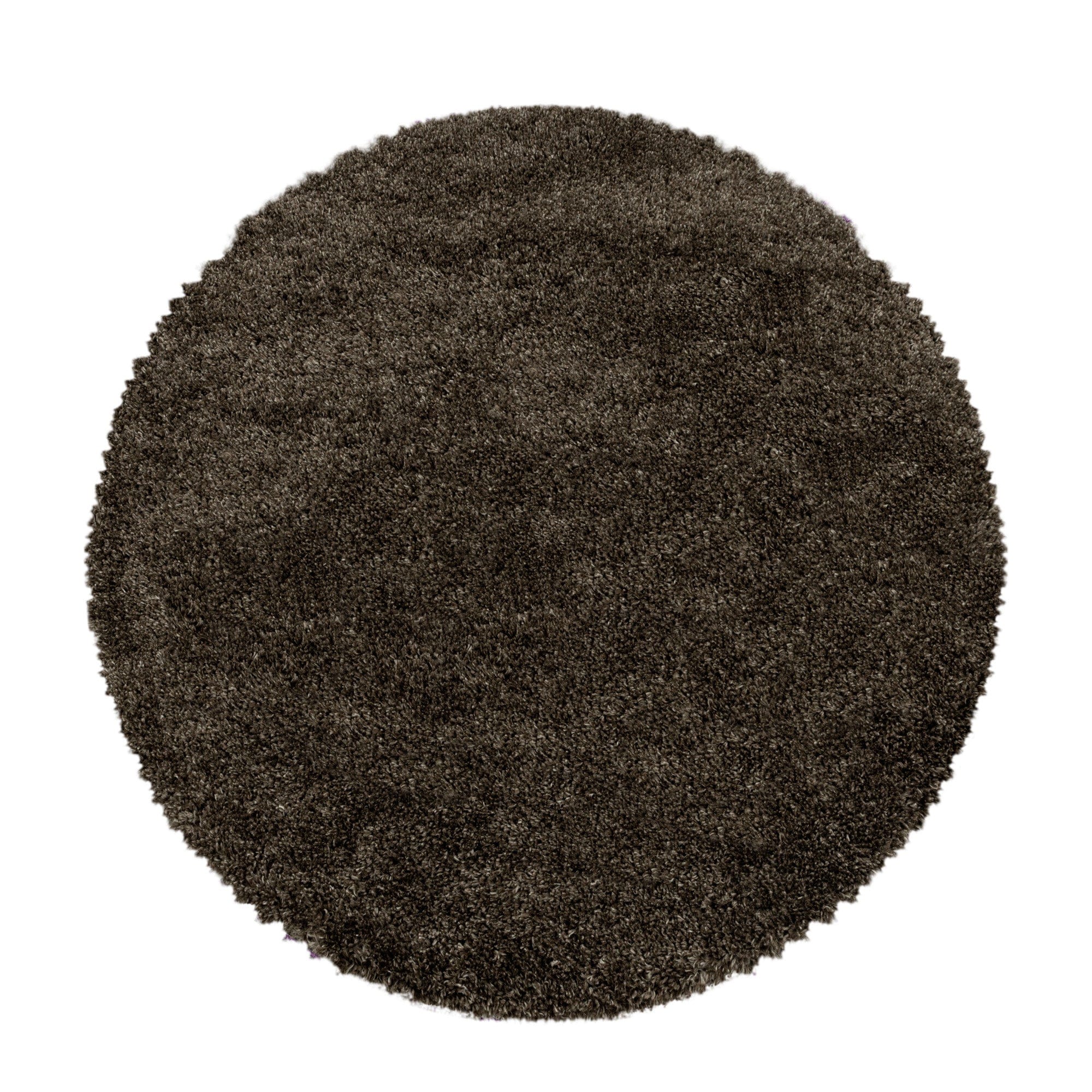Tappeto Fluffy 3500 Round Unicolor Marrone & AYYTPCH-FLUFFY3500BROWN-ROUND