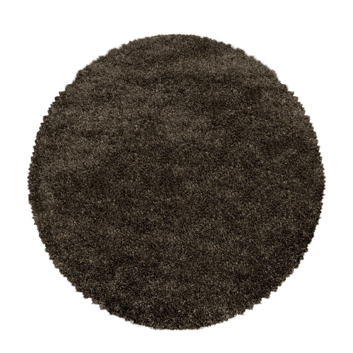 Tappeto Fluffy 3500 Round Unicolor Marrone & AYYTPCH-FLUFFY3500BROWN-ROUND