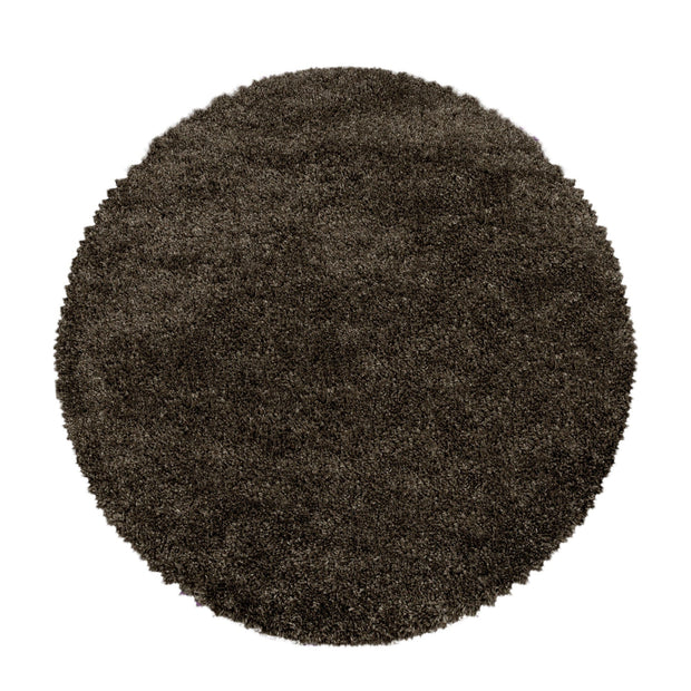 Tappeto Fluffy 3500 Round Unicolor Marrone & AYYTPCH-FLUFFY3500BROWN-ROUND