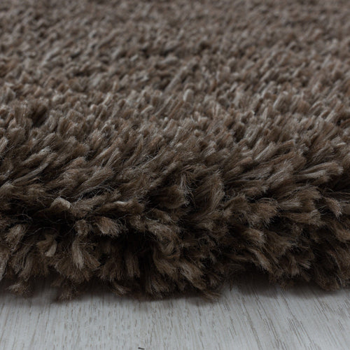 Tappeto Fluffy 3500 Round Unicolor Marrone (1)