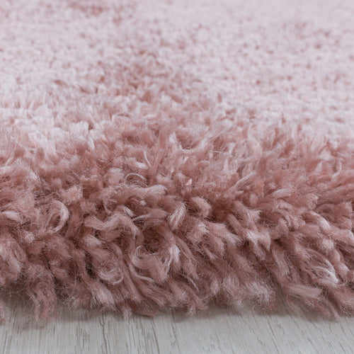 Tappeto Fluffy 3500 Round Unicolor Rosa (1)