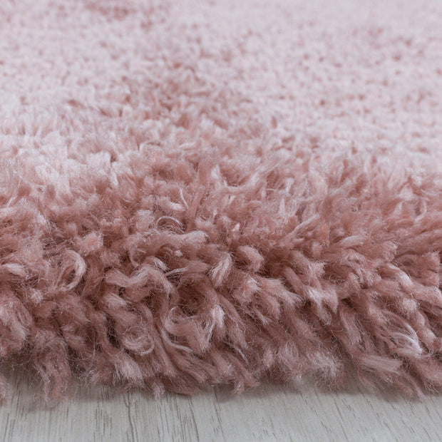 Tappeto Fluffy 3500 Round Unicolor Rosa (1)