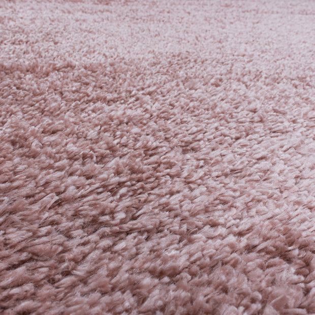 Tappeto Fluffy 3500 Round Unicolor Rosa (3)