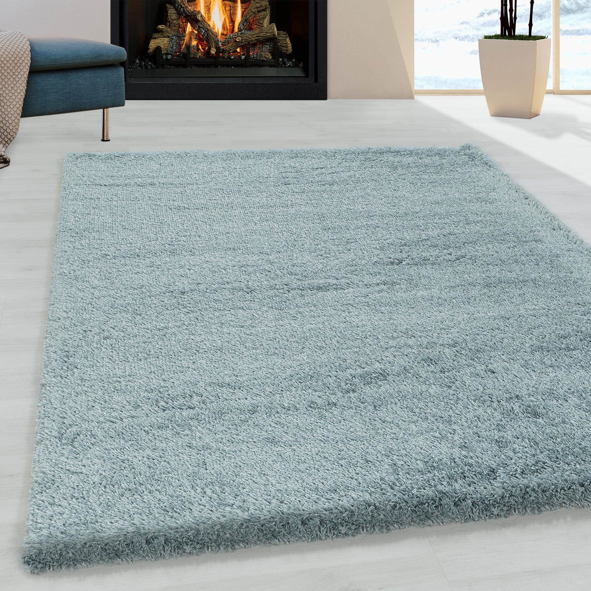Tappeto Fluffy 3500 Unicolor Blu (1)