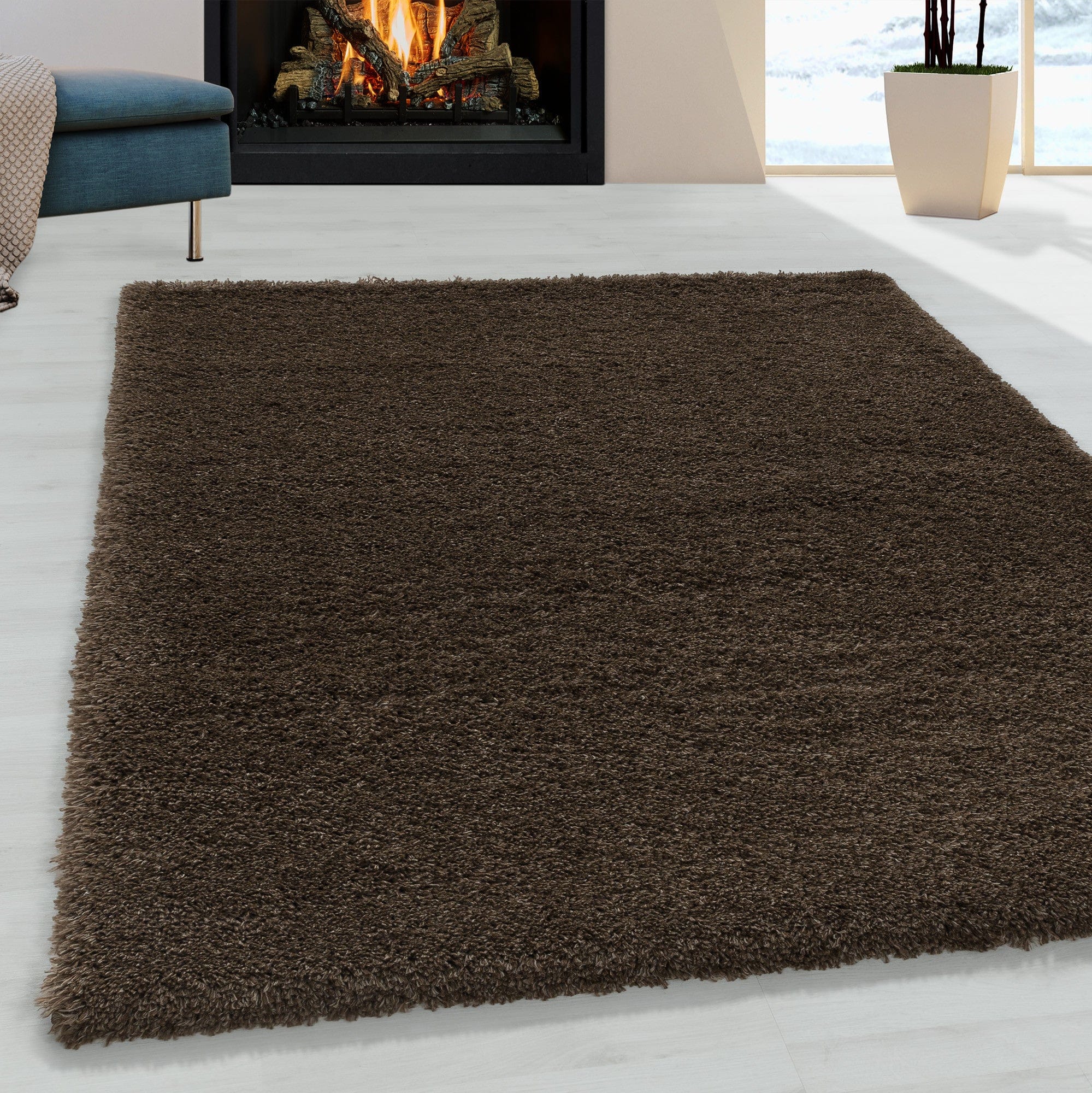 Tappeto Fluffy 3500 Unicolor Marrone (1)