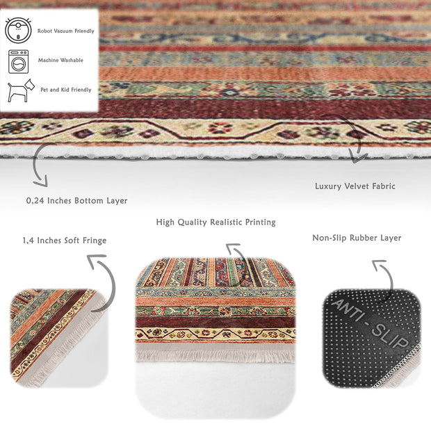 Hillkar Global Tappeto Halidik Deluxe-11000 Multicolore