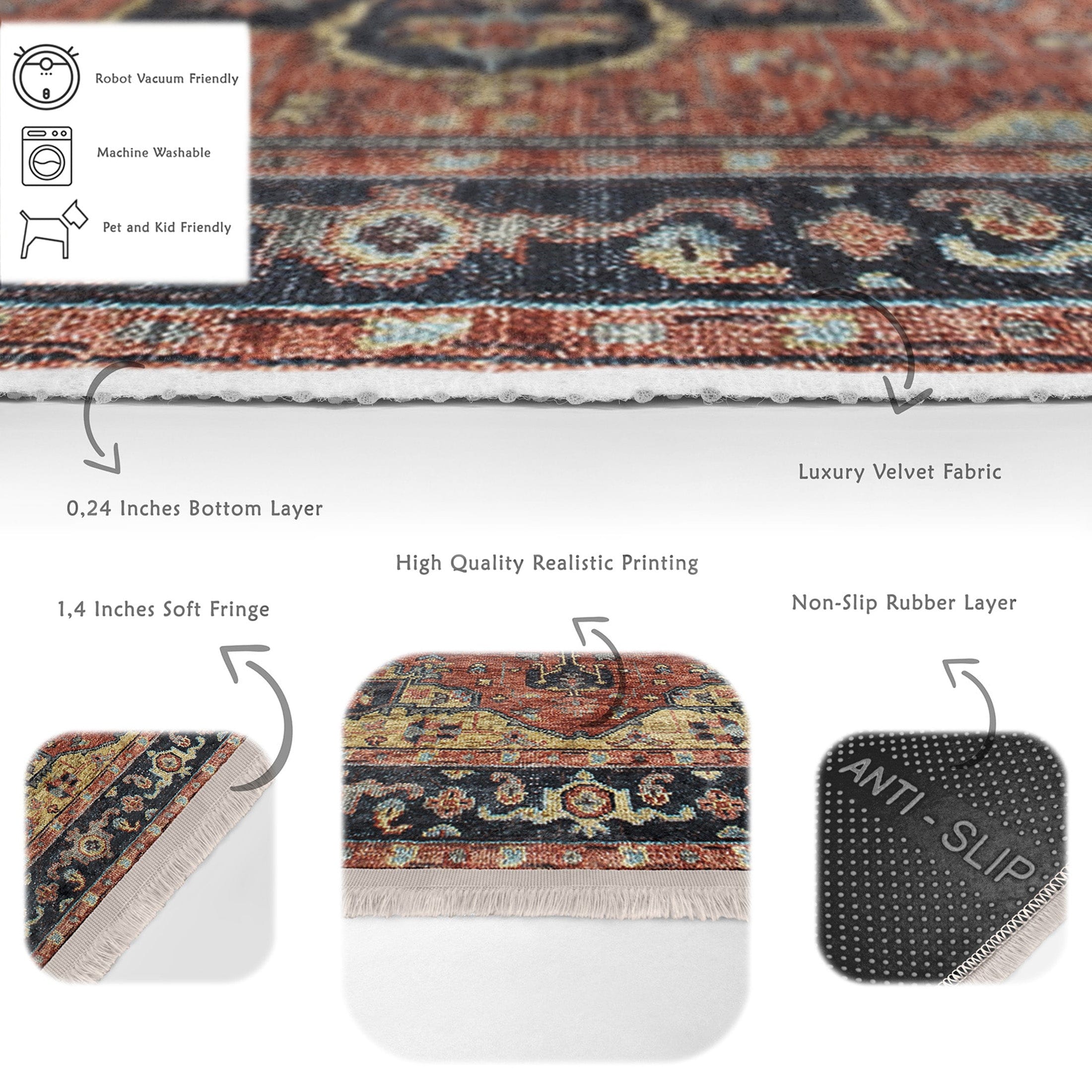 Hillkar Global Tappeto Halidik Deluxe-11013 Multicolore