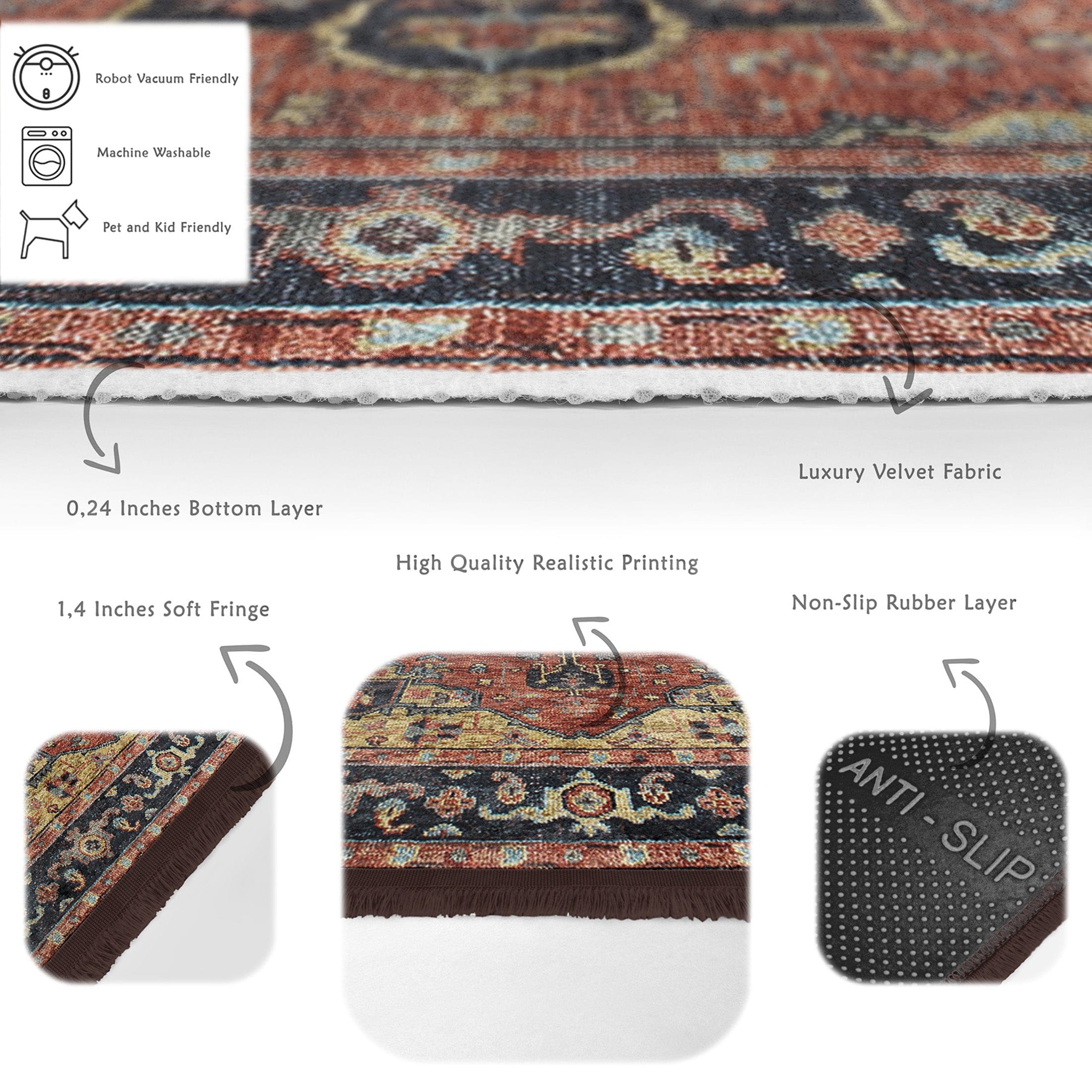 Hillkar Global Tappeto Halidik Deluxe-11034 Multicolore