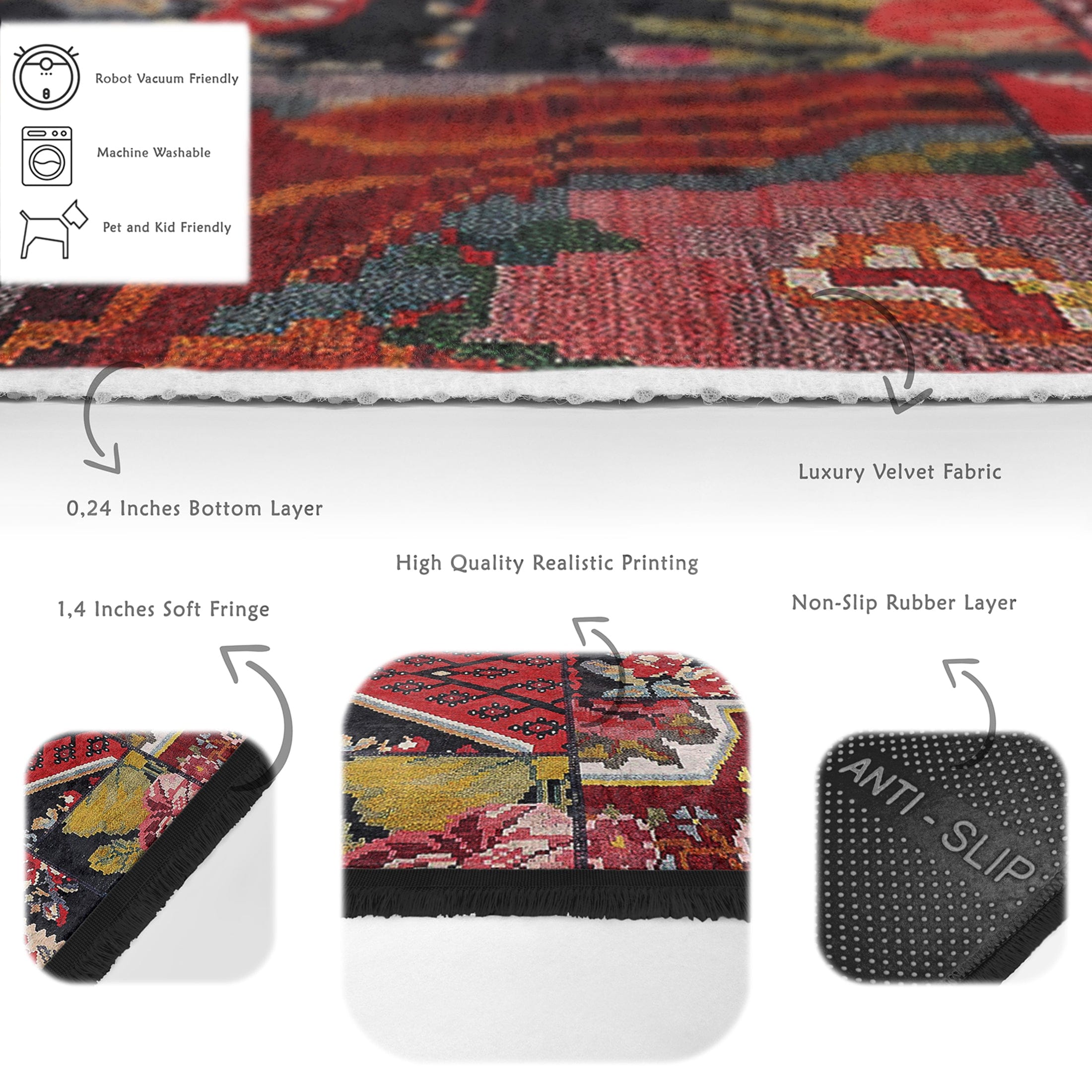 Hillkar Global Tappeto Halidik Deluxe-11066 Multicolore