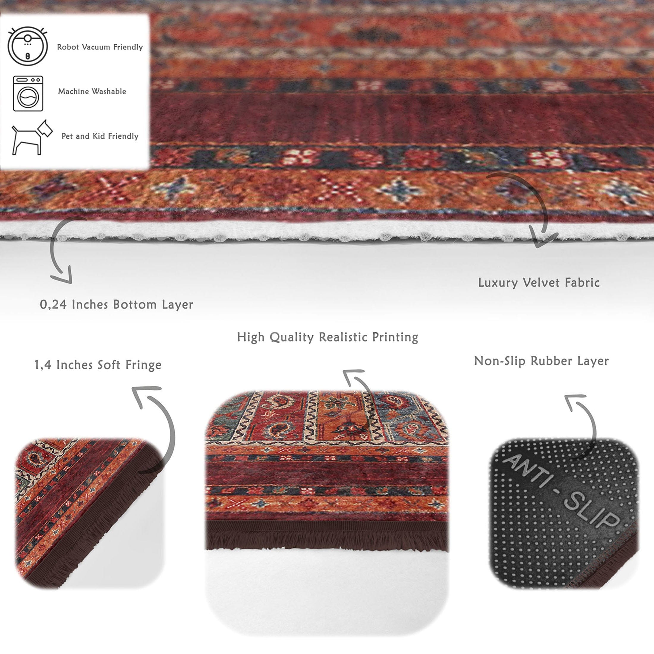 Hillkar Global Tappeto Halidik Deluxe-11114 Multicolore