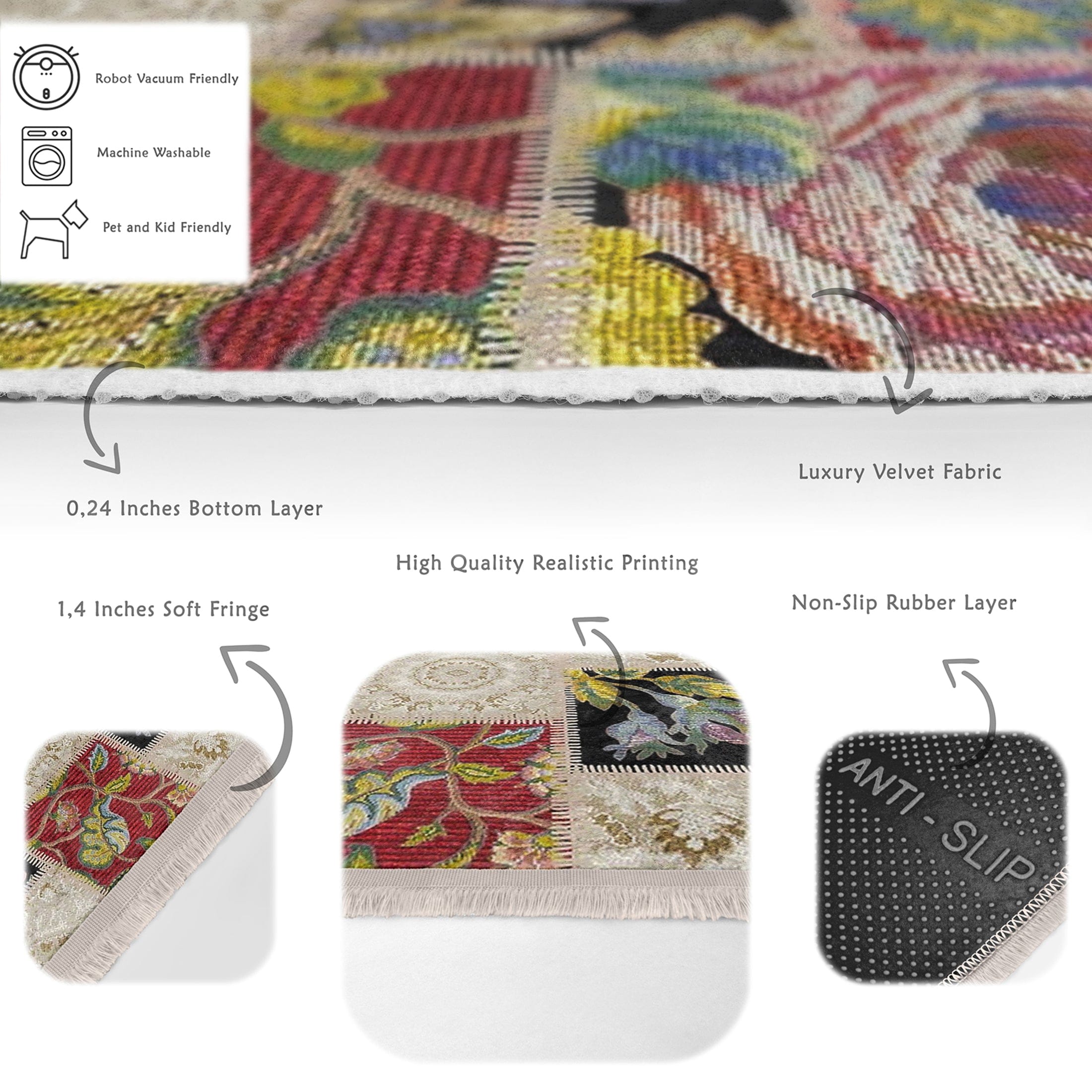 Hillkar Global Tappeto Halidik Deluxe-11121 Multicolore