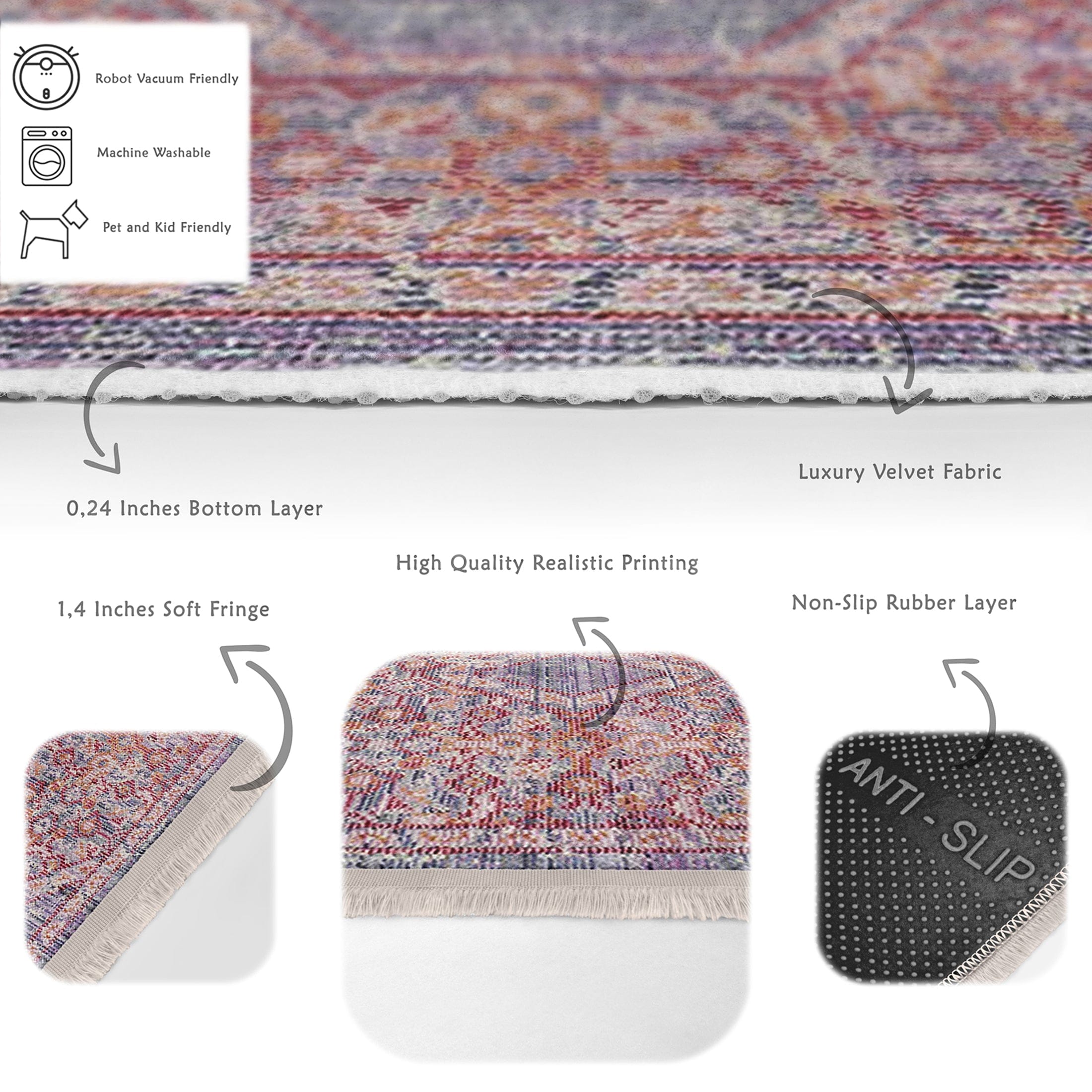 Hillkar Global Tappeto Halidik Deluxe-11143 Multicolore