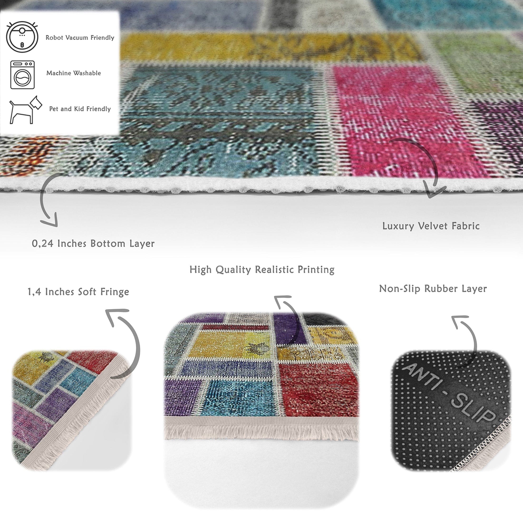 Hillkar Global Tappeto Halidik Deluxe-11165 Multicolore