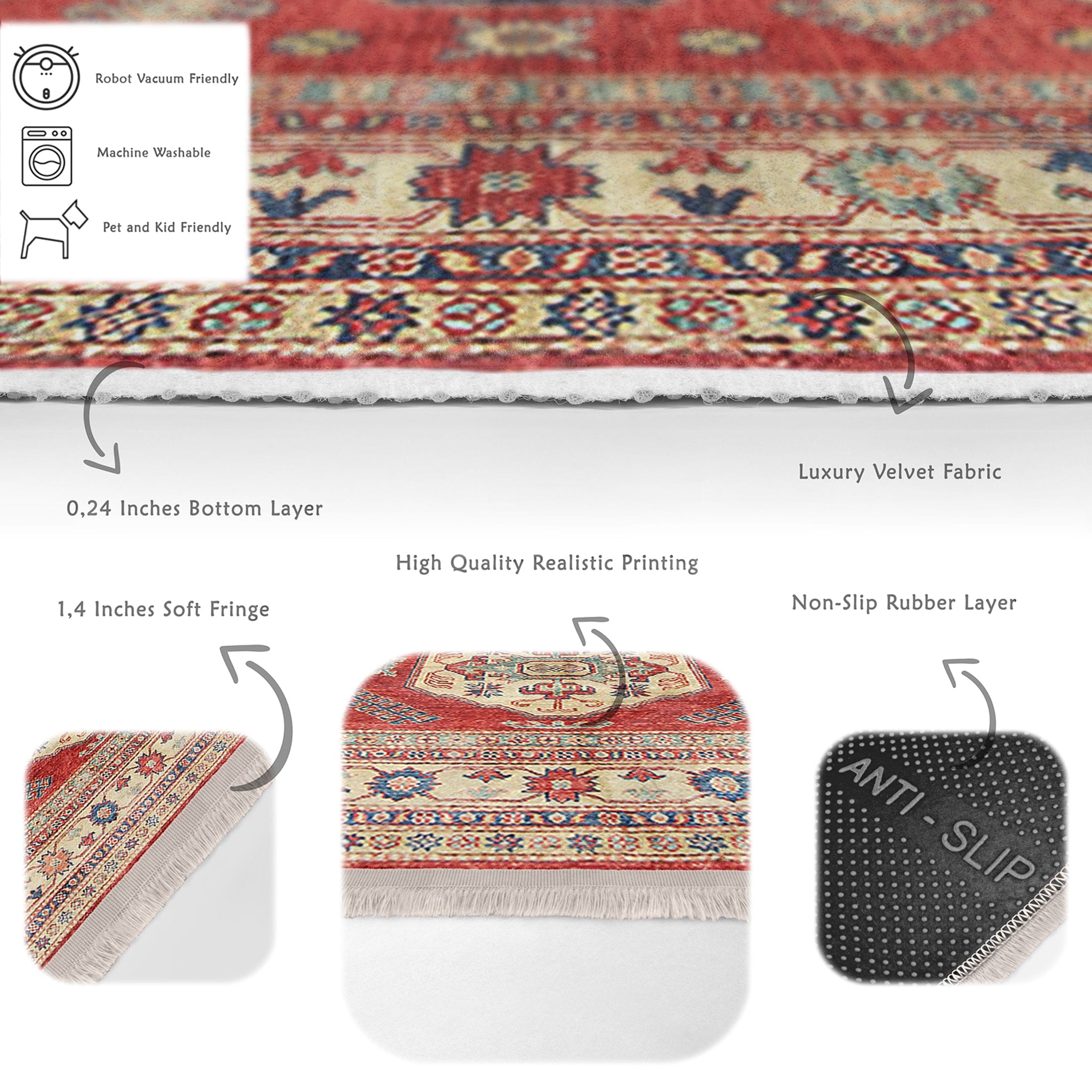 Hillkar Global Tappeto Halidik Deluxe-11174 Multicolore