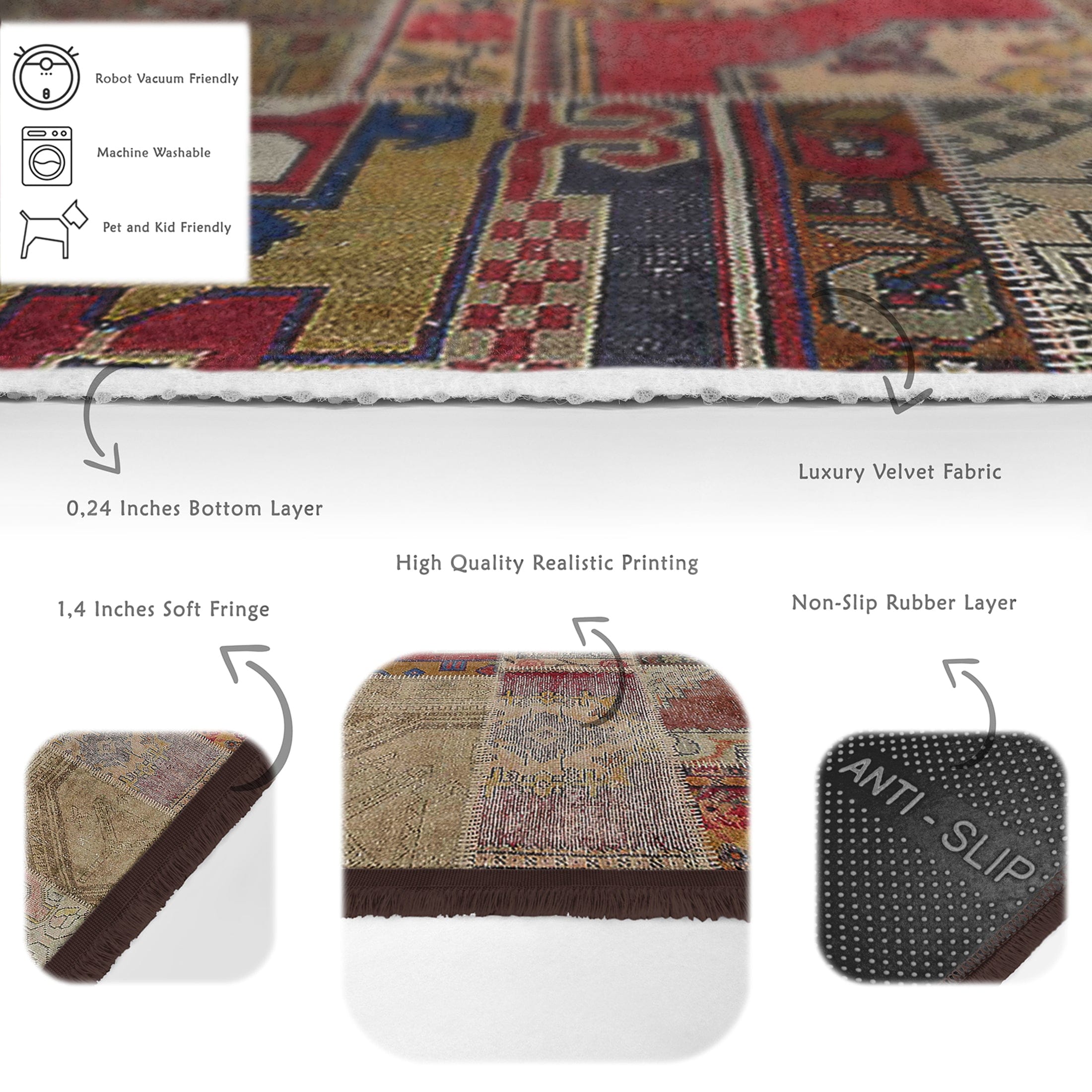 Hillkar Global Tappeto Halidik Deluxe-11184 Multicolore