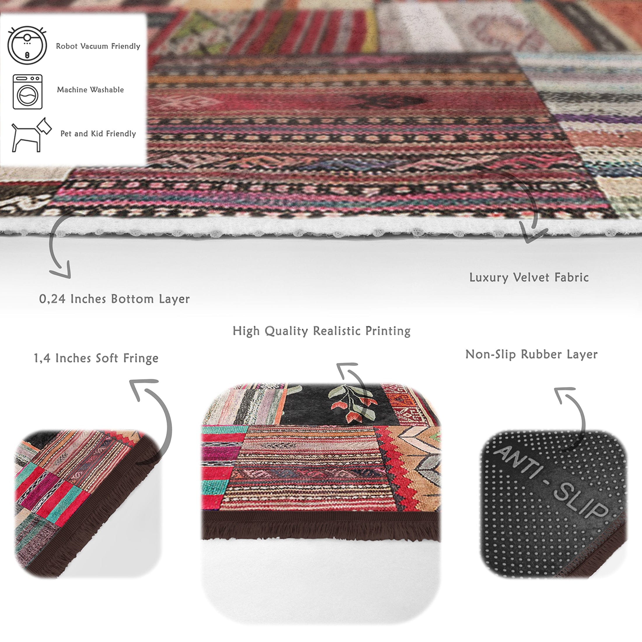 Hillkar Global Tappeto Halidik Deluxe-11190 Multicolore
