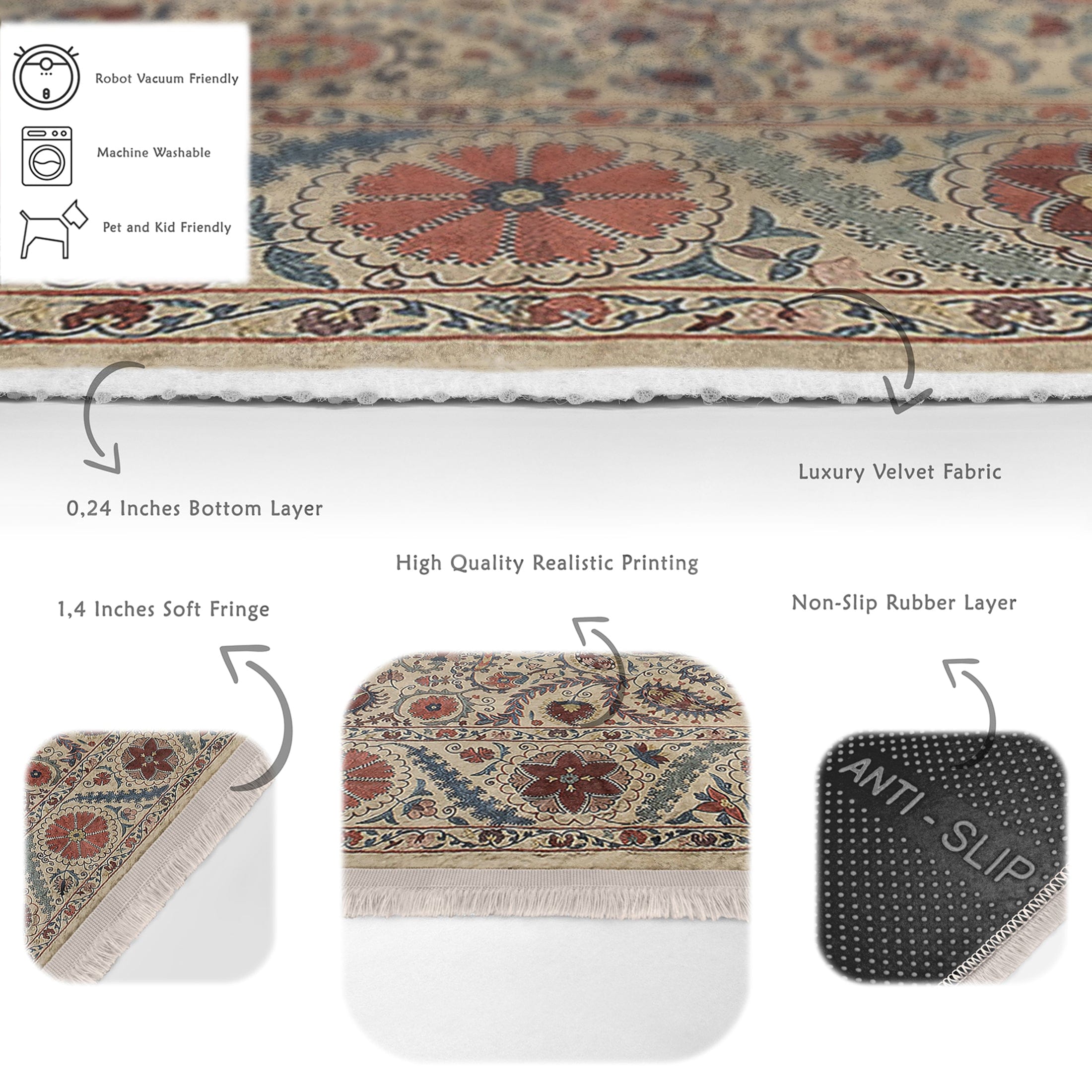 Hillkar Global Tappeto Halidik Deluxe-11214 Multicolore