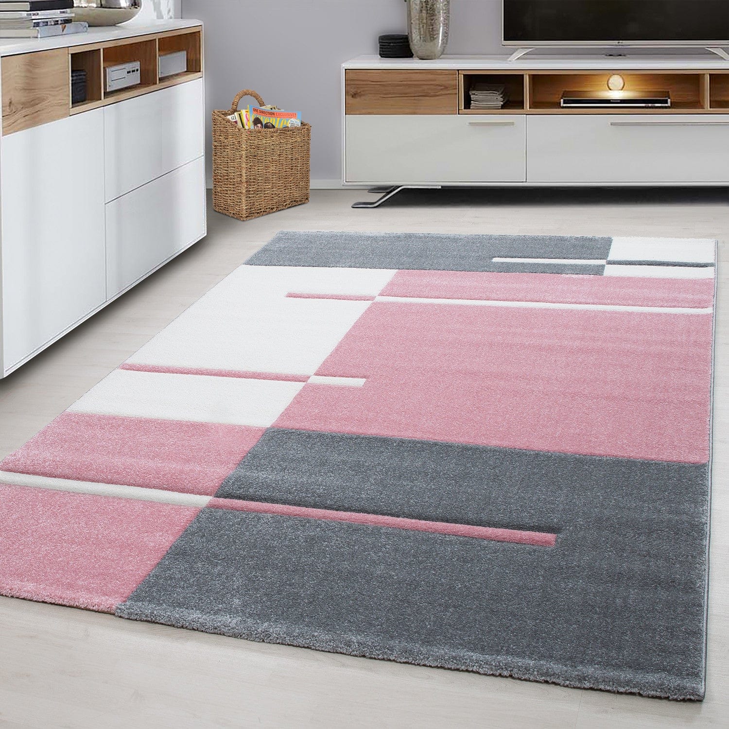 Ayyildiz Teppiche Tappeto Hawaii 1310 Checkered Rosa