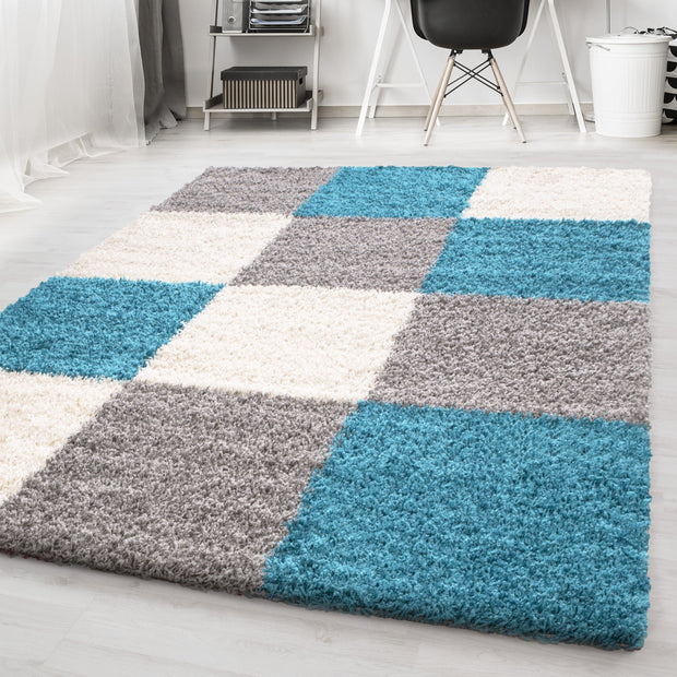 Tappeto Life 1501 Checkered Turchese (1)