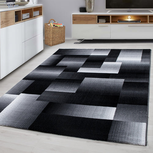 Ayyildiz Teppiche Tappeto Miami 6560 Abstract Checkered Nero