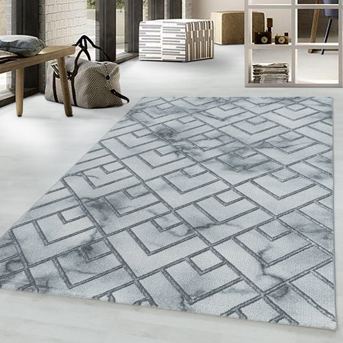 Tappeto Naxos 3813 Marmor Design Argento (1)