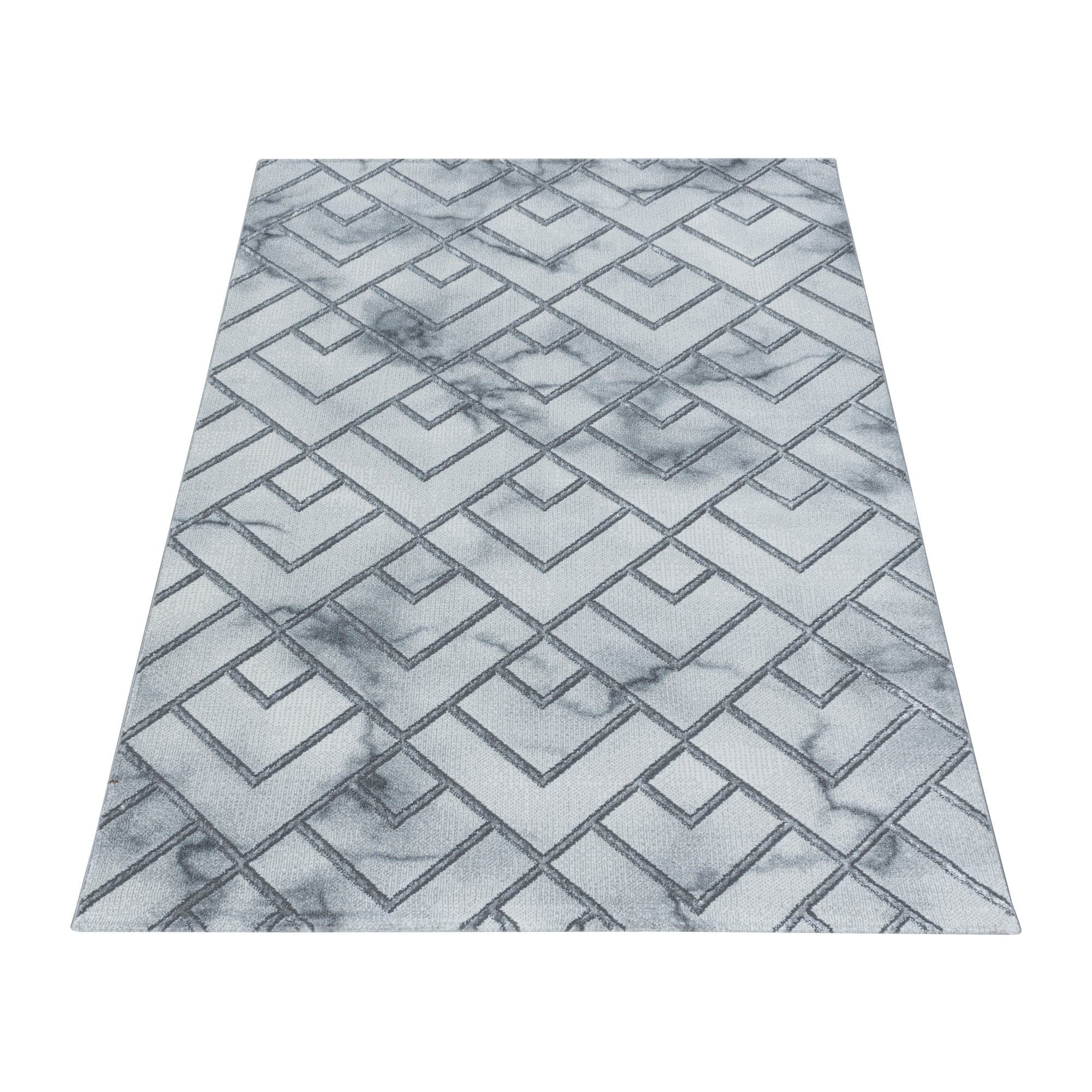 Tappeto Naxos 3813 Marmor Design Argento (2)