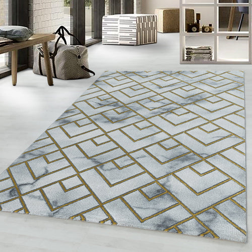 Tappeto Naxos 3813 Marmor Design Oro (1)