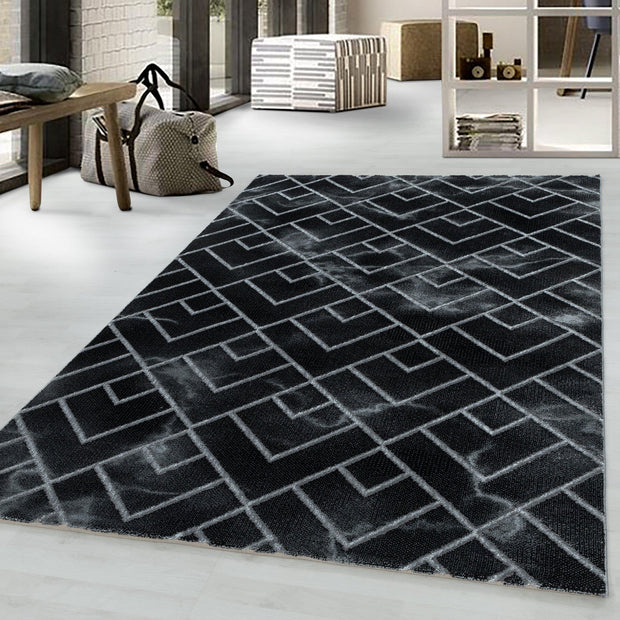 Tappeto Naxos 3814 Marmor Design Argento (1)