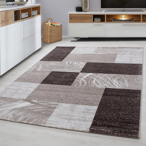 Ayyildiz Teppiche Tappeto Parma 9220 Abstract Checkered Marrone