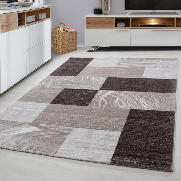 Ayyildiz Teppiche Tappeto Parma 9220 Abstract Checkered Marrone