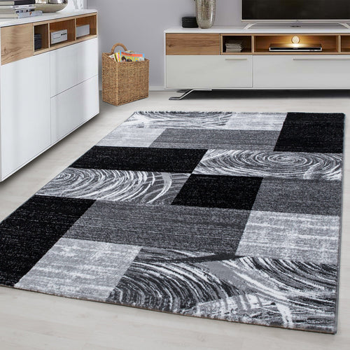 Ayyildiz Teppiche Tappeto Parma 9220 Abstract Checkered Nero