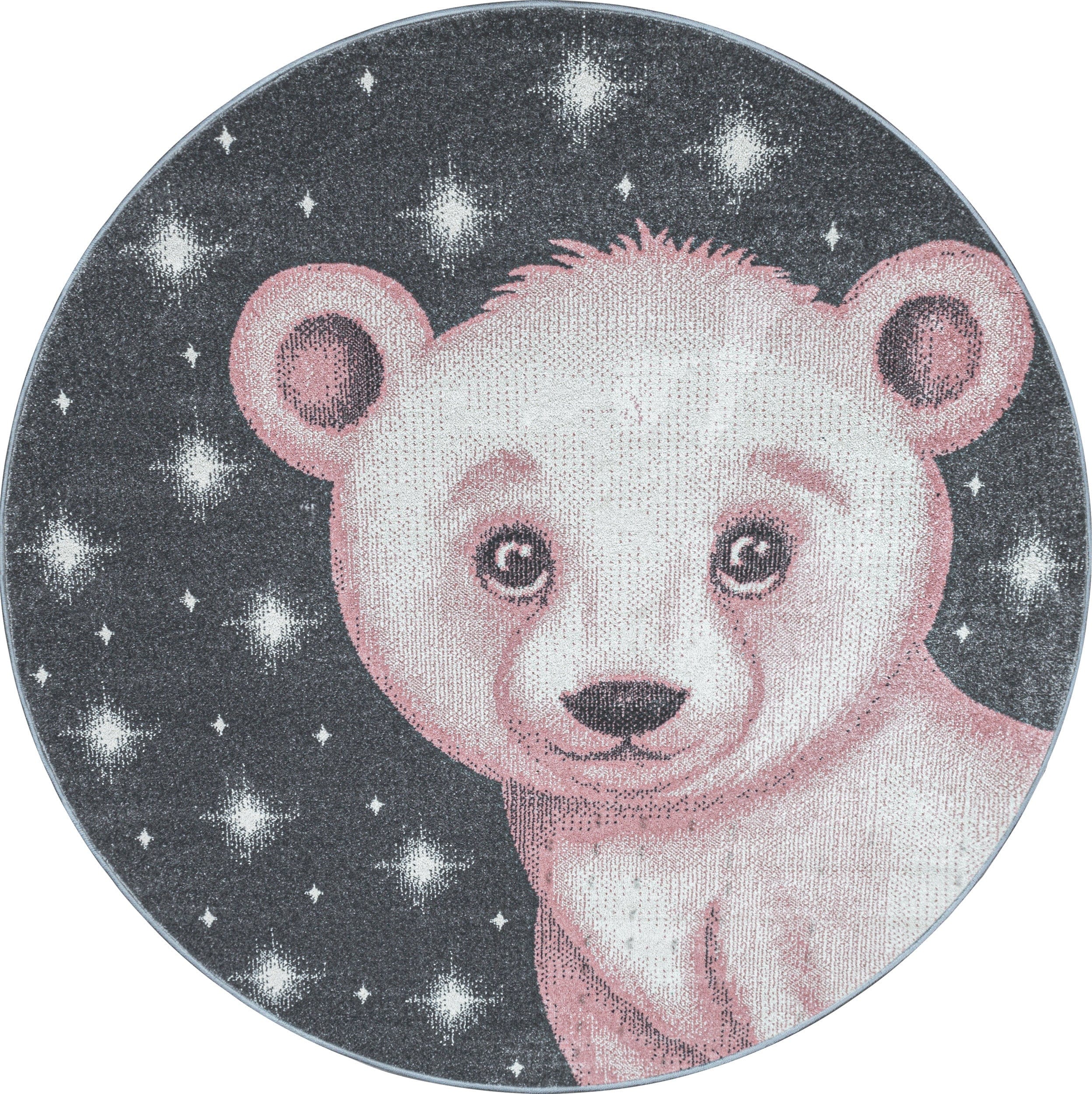 Tappeto per bambini Bambi 0810 Round Bear Rosa & AYYTPCH-BAMBI0810PINK-ROUND