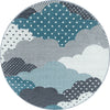 Tappeto per bambini Bambi 0820 Round Clouds Blu & AYYTPCH-BAMBI0820BLUE-ROUND