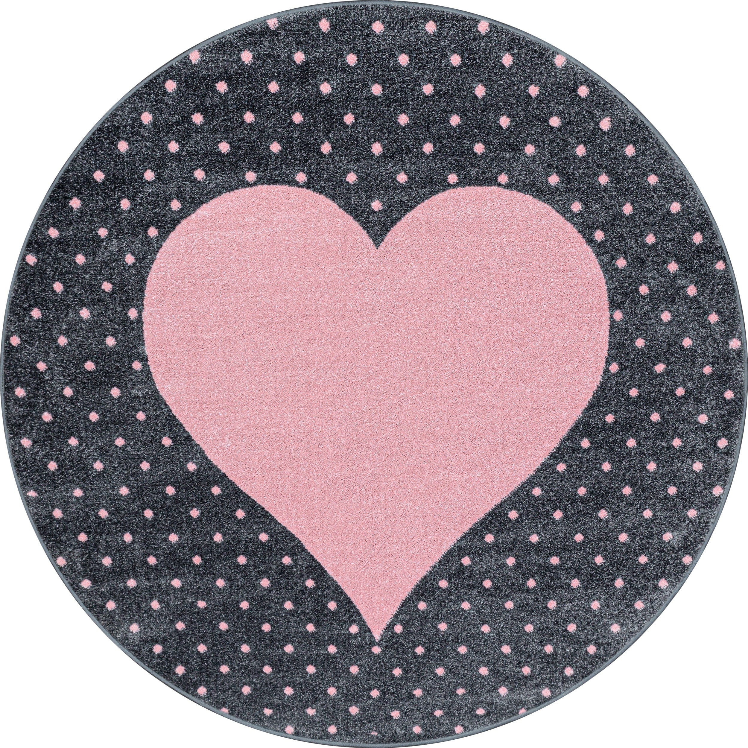 Tappeto per bambini Bambi 0830 Round Heart Rosa & AYYTPCH-BAMBI0830PINK-ROUND
