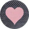 Tappeto per bambini Bambi 0830 Round Heart Rosa & AYYTPCH-BAMBI0830PINK-ROUND